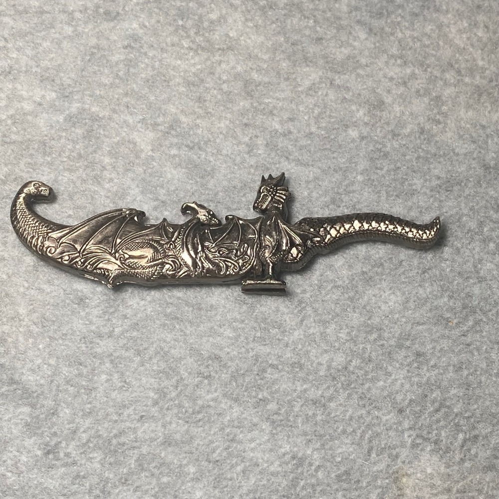 Dragon Miniature Dagger Unisex Silver Fantasy Gothic Mythical Gift Medieval 5.5" - Picture 2 of 4